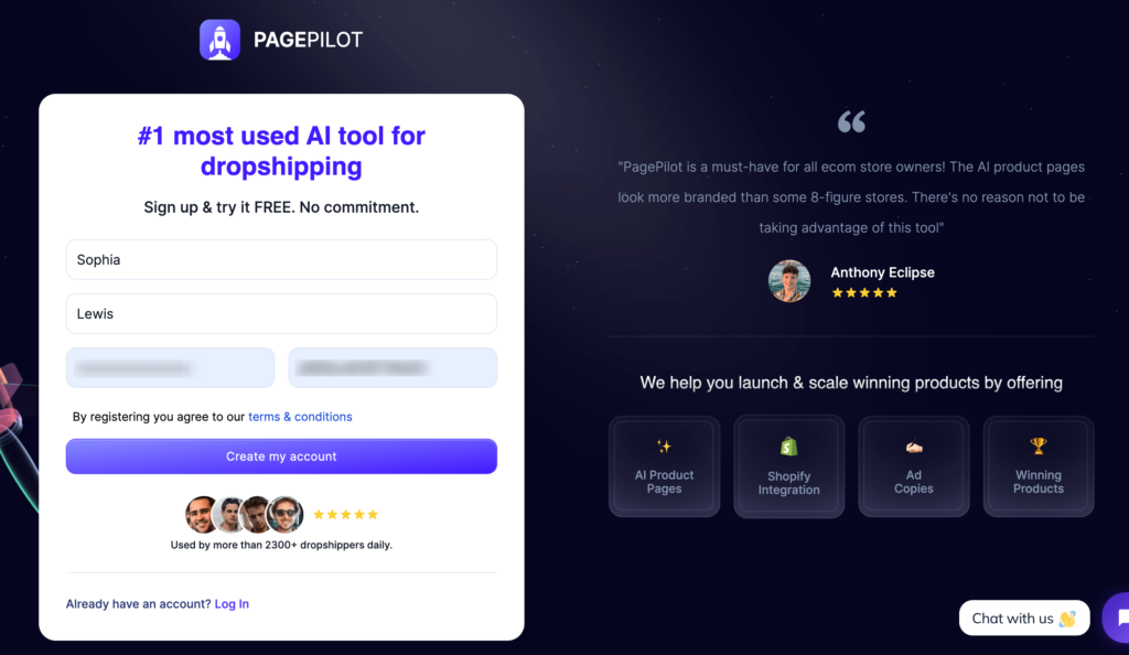 Page Pilot AI Create Shopify product descriptions and landing pages fast and easy. Powered by AI f 1 min