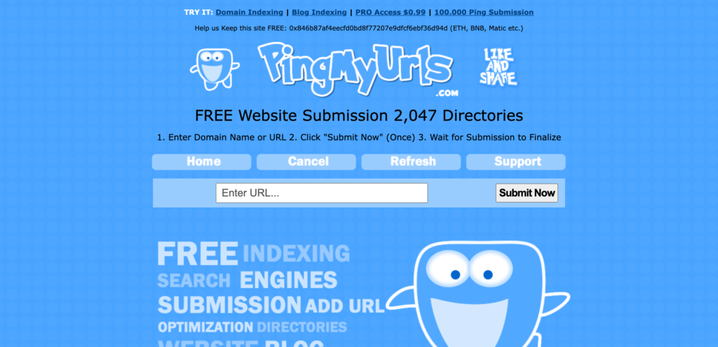 PingMyUrls.com - Free Website Submission, Ping My Url, Add Url